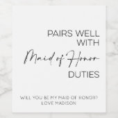 Gute Verbindung zu den vorgeschlagenen Trauzeuginn Weinetikett (Einzelnes Label)