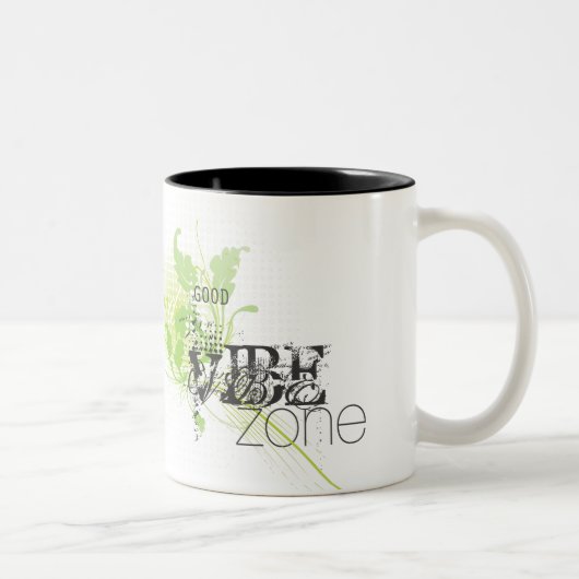 Gute Vibe-Zone Zweifarbige Tasse (Rechts)
