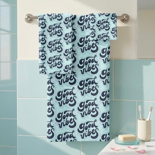 Gute Vibes Badehandtuch-Set Badhandtuch Set
