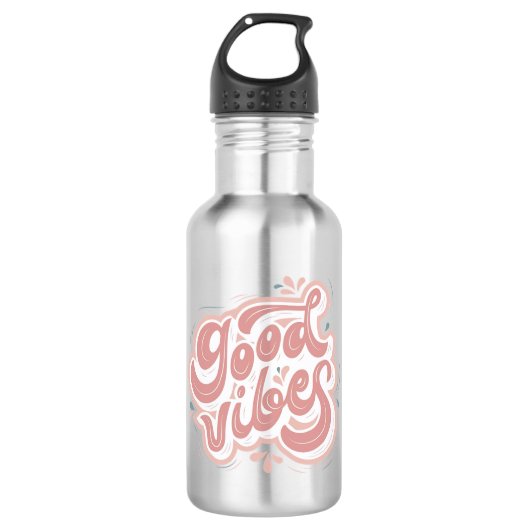 Gute Vibes Edelstahlflasche (Vorderseite)