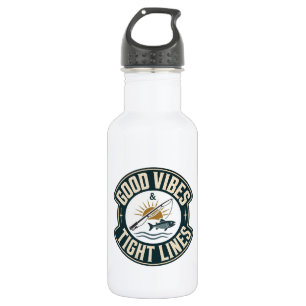 Gute Vibes Enge Linien Lustiges Angeln Outdoor-Des Edelstahlflasche