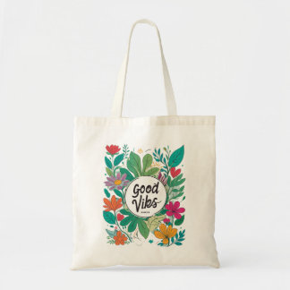 Gute Vibes in einem Blumendesign! Tragetasche