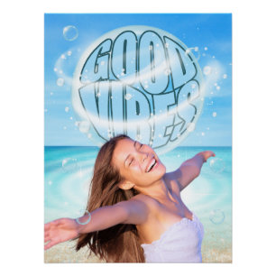 Gute Vibes Inspirierendes Strandposter Poster