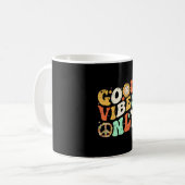 GUTE VIBES NUR FRIEDEN LIEBE 60er 70er Gefärbte Kr Kaffeetasse (Vorderseite Links)
