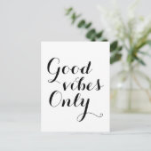 Gute Vibes nur glücklich positive Botschaft aufleb Postkarte (Stehend Vorderseite)
