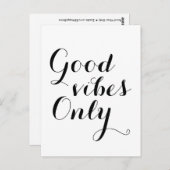 Gute Vibes nur glücklich positive Botschaft aufleb Postkarte (Vorne/Hinten)