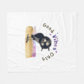 Gute Vibes nur mit neugierigen Eule Fleecedecke (Vorderseite (Horizontal))