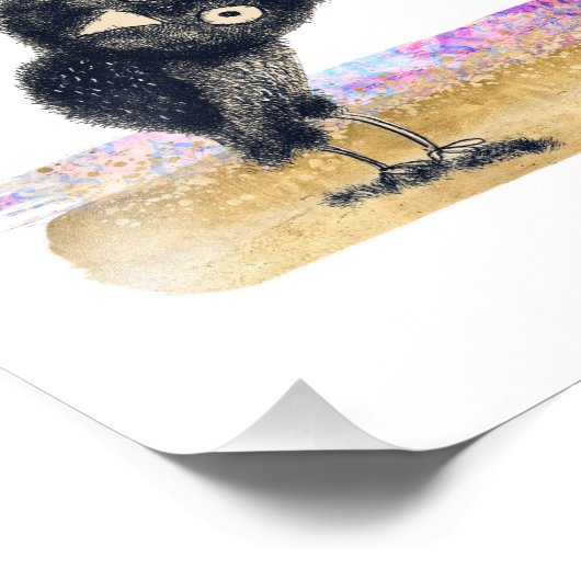 Gute Vibes nur mit neugierigen Eule Fotodruck (Ecke)