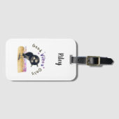 Gute Vibes nur mit neugierigen Eule Gepäckanhänger (Vorderseite (Horizontal))