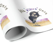 Gute Vibes nur mit neugierigen Eule Geschenkpapier (Rolleneckpunkt)