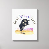 Gute Vibes nur mit neugierigen Eule Leinwanddruck (Vorderseite)