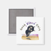 Gute Vibes nur mit neugierigen Eule Magnet (Vorderseite/Rückseite)