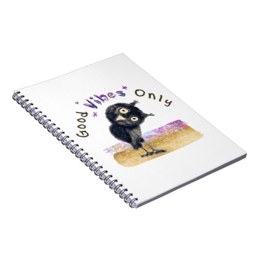 Gute Vibes nur mit neugierigen Eule Notizblock (Rechte Seite)
