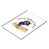 Gute Vibes nur mit neugierigen Eule Notizblock (Linke Seite)