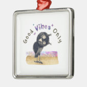 Gute Vibes nur mit neugierigen Eule Ornament Aus Metall (Links)