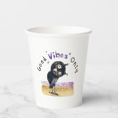 Gute Vibes nur mit neugierigen Eule Pappbecher (Vorderseite)