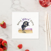 Gute Vibes nur mit neugierigen Eule Serviette (Beispiel)