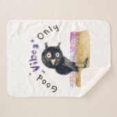 Gute Vibes nur mit neugierigen Eule Sherpadecke (Vorderseite (Horizontal))