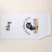 Gute Vibes nur mit neugierigen Eule Strandtuch (Vorderseite)