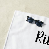 Gute Vibes nur mit neugierigen Eule Strandtuch (Beispiel)