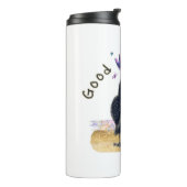 Gute Vibes nur mit neugierigen Eule Thermosbecher (Nach links gedreht)