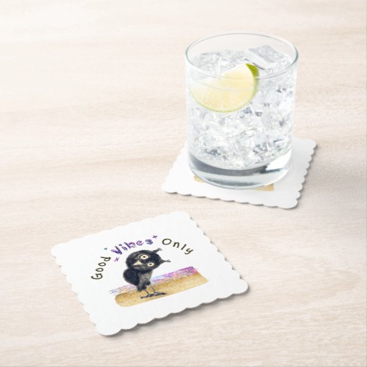 Gute Vibes nur mit neugierigen Eule Untersetzer (Vor Ort)