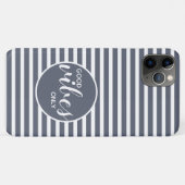 Gute Vibes nur Motivation Zitat Blue White Strip Case-Mate iPhone Hülle (Rückseite (Horizontal))