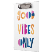 Gute Vibes nur Motivierend farbenfroh modern Klemmbrett (Links)