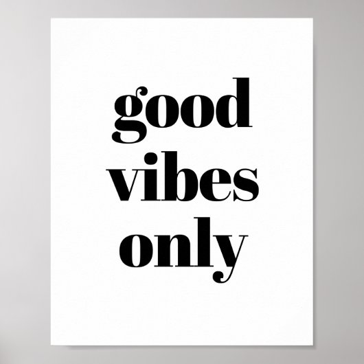 Gute Vibes nur Motivierend Minimalistisch Poster (Vorne)