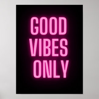 Gute Vibes nur Neonrosa Poster