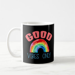 Gute Vibes nur Niedlicher Regenbogen Kaffeetasse