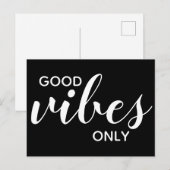 Gute Vibes nur positive Affirmation Black Postkarte (Vorne/Hinten)