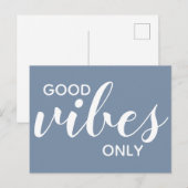 Gute Vibes nur positive Affirmation Blue Postkarte (Vorne/Hinten)
