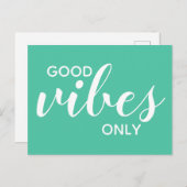Gute Vibes nur positive Affirmation Green Postkarte (Vorne/Hinten)