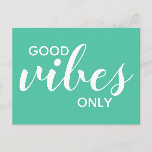 Gute Vibes nur positive Affirmation Green Postkarte (Vorderseite)