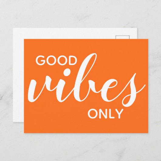 Gute Vibes nur positive Affirmation Orange Postkarte (Vorne/Hinten)