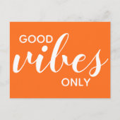Gute Vibes nur positive Affirmation Orange Postkarte (Vorderseite)