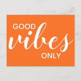 Gute Vibes nur positive Affirmation Orange Postkarte