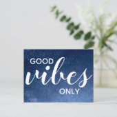 Gute Vibes nur positive Affirmations Stars Postkarte (Stehend Vorderseite)