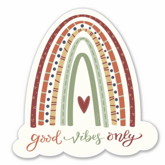 Gute Vibes nur Rainbow Fun Inspirivity Sticker (Vorderseite)