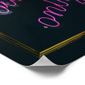 Gute Vibes nur rosa Lights Ästhetik Typografie Poster (Ecke)