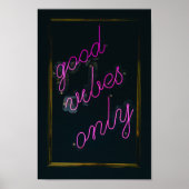 Gute Vibes nur rosa Lights Ästhetik Typografie Poster (Vorne)