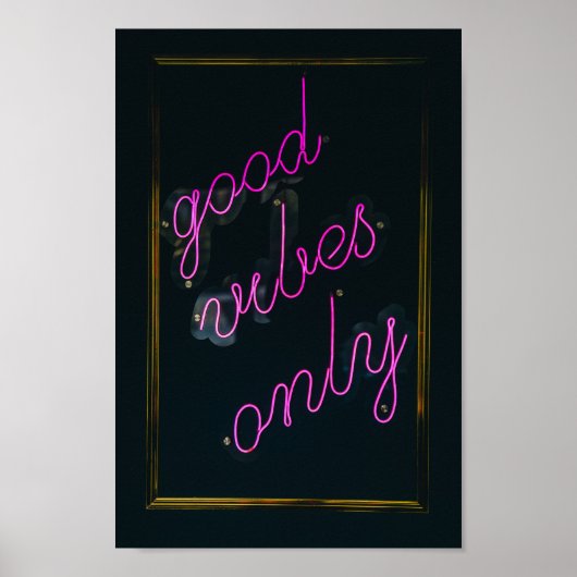 Gute Vibes nur rosa Lights Ästhetik Typografie Poster (Vorne)