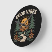 Gute Vibes nur! Runde Wanduhr (Winkel)