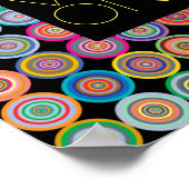 Gute Vibes nur Zitat Poster auf farbigen Kreisen (Ecke)