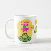Gute Vibes oder Abschied Frösche Kaffeetasse (Links)
