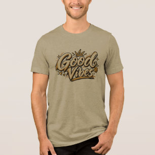 Gute Vibes Off White Gold Staub Ästhetik Tri-Blend Shirt