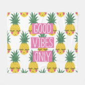 Gute Vibes Pineapples Sommermuster Fleecedecke (Vorderseite (Horizontal))
