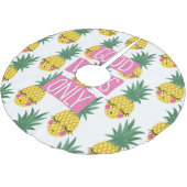 Gute Vibes Pineapples Sommermuster Polyester Weihnachtsbaumdecke (Schrägansicht)