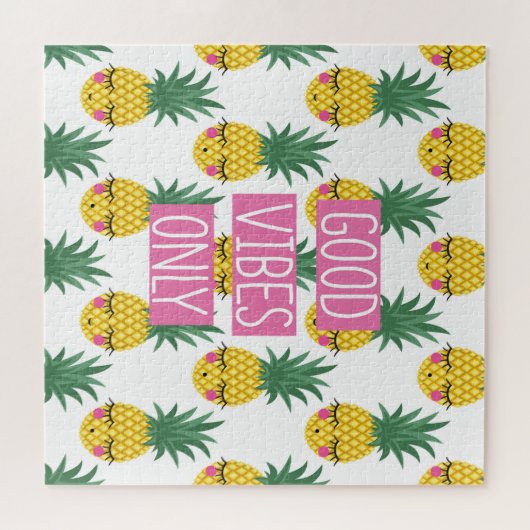 Gute Vibes Pineapples Sommermuster Puzzle (Horizontal)